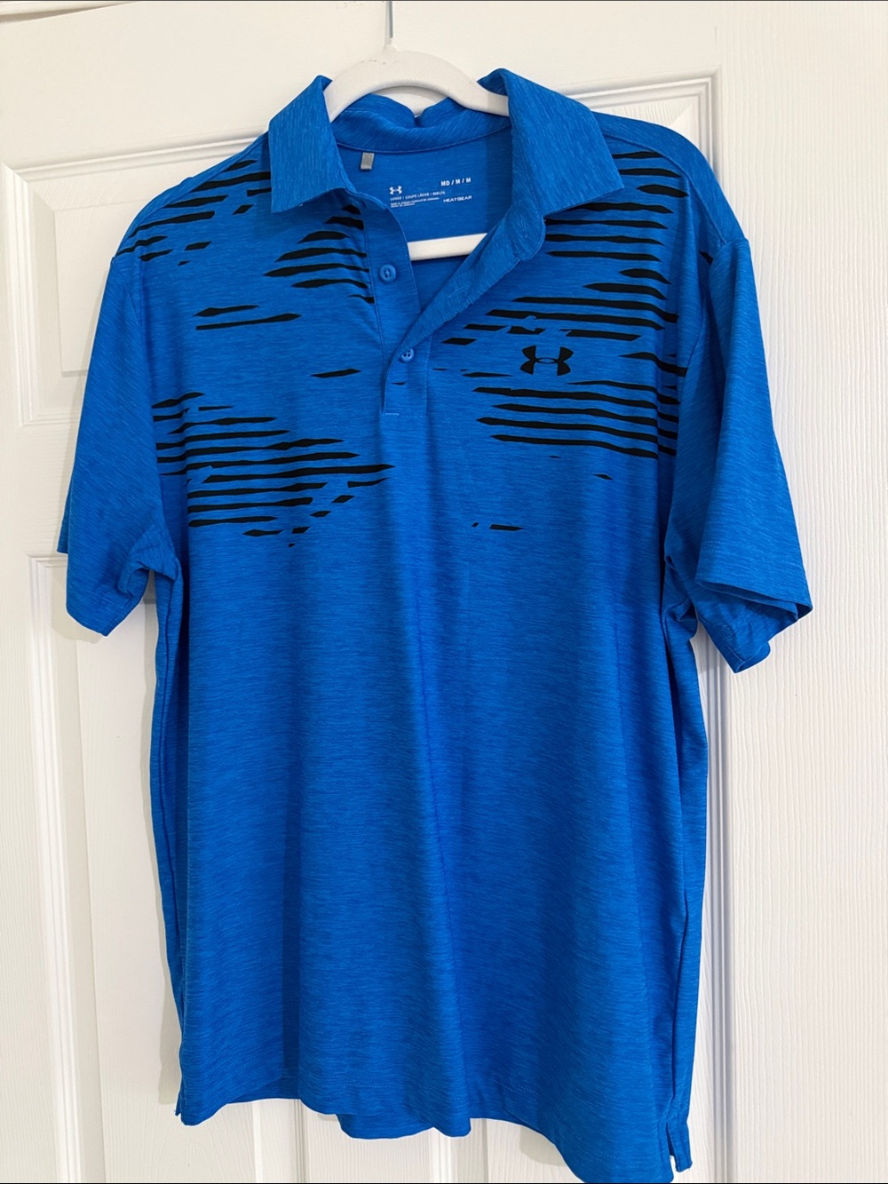Under Armour Royal Blue Polo with Black Accent Stripes